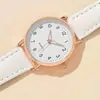 Reloj para Mujer con Correa de Cuero de Diseño Sencillo Transfronterizo, Reloj para Mujer con Sentido Avanzado, Reloj Decorativo Pequeño y Fresco para Niñas
