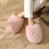 Pantuflas de algodón esponjoso de venta caliente transfronteriza para otoño e invierno para mujer, pantuflas peludas cálidas para interior para el hogar al por mayor, talla grande de comercio exterior
