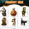 Nova Placa de Jardim Assustadora de Abóbora Fantasma Múmia Gato Preto para Halloween Sinal para Festa no Gramado Externo