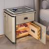 Smart Bedside Table Safe Integrado Simples Moderno Carregamento Sem Fio Fingerprint Lock Bluetooth Bedside Cabinet Cofre