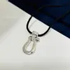 Collar Force 10 con Cierre de Herradura, Colgante Náutico, Cierre Fred de Figura de Ocho, Mini con Incrustaciones de Diamantes, Cadena para Clavícula Grande, Mediana y Pequeña
