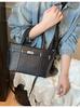 Bolso de Cesta Transfronterizo para Mujer 2026 Primavera/Verano Nuevo Estilo Bolso de Hombro Cruzado Individual con Patrón de Lichi, Bolso de Mano Patchwork para Viajes