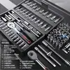 Juego de Herramientas de 46 Piezas Llave de Carraca para Motocicleta Combinación Herramienta de Socket para Coche Reparación de Furgoneta Decoración del Hogar