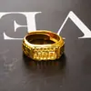 Anel Aberto de Ábaco Dourado Novo para Revenda, Anel de Ábaco Dourado Imitação Ajustável para Homens e Mulheres