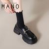 Sapatos Mocassins de Couro com Solado Grosso e Plataforma Estilo Britânico para Mulheres Lançamento Primavera 2026 Moda Nova Versátil Sapatos Femininos Salto Bloco