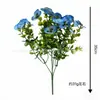 Ramo de Flores de Pensamiento Simuladas con Eucalipto y Hierba, Flores Artificiales, Plantas Artificiales, Accesorios para Fotografía del Hogar, Decoración de Arreglo Floral, Plantas Verdes