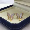 Joyas hechas a mano DIY aretes de perlas, soportes de aretes vacíos, accesorios clásicos de mariposa de concha marina natural, venta al por mayor transfronteriza