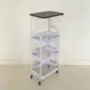 Carrito de almacenamiento pequeño móvil, mesa de café multifuncional, mesita de noche, mesa auxiliar creativa y elegante, estante de almacenamiento