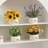 Estilo Ins Escandinavo Flor Artificial de Hortênsia em Vaso Enfeites Decorativos Sala de Estar Quarto Estudo Cerâmica Decorações para Casa