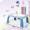 Mesa de pintura de proyección de unicornio para niños transfronteriza, mesa de dibujo multifuncional para grafiti, juguete educativo de dibujo para niña, niño pequeño