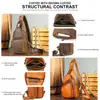 Bolso cruzado para hombre Bolso de hombro de cuero genuino Gran capacidad Bolso de pecho para hombre Bolso de mensajero casual simple de capa superior de cuero genuino de piel de vaca Bolso para hombre