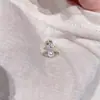 Brincos de Tarraxa com Pingente de Saturno Pérola Zircônia Microincrustada Franceses Delicados Elegantes Titânio de Alta Qualidade Tarraxas para Hélice da Orelha Atacado