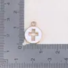 Colgante de Cruz Hueca Accesorios de Joyería Aleación con Goteo de Aceite Dijes Pequeños Accesorios Hechos a Mano para Manualidades Materiales para Pulseras Collares