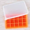 El Fabricante Recomienda Bandeja de Hielo de Silicona de Grado Platino con 15 Compartimentos y Tapa, Caja para Suplementos Alimenticios de Bebé, Molde para Cubitos de Hielo con 15 Compartimentos