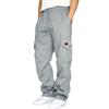 Pantalones casuales deportivos nuevos transfronterizos con forro polar, tobilleros, multibolsillo con cordón, overol holgado para hombre