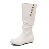 Botas de mujer de tacón alto con punta redonda, estilo europeo y americano, con puños, botas de moda talla grande, stock de venta rápida transfronteriza 15-16