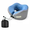 Almohada en forma de U de seda de hielo espuma viscoelástica almohada de soporte para el cuello en forma de U almohada de viaje portátil para el cuello almohada para siesta en la oficina almohada plegable para avión
