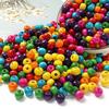6-25mm Arce Pintado Cuentas Sueltas al Por Mayor Coloridas Cuentas Redondas de Madera con Agujero Pasante para Adultos y Niños Manualidades con Cuentas DIY