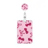 Hebilla Retráctil de Venta Caliente para Comercio Exterior con Adhesivo, Insignia Retráctil Redonda Flor Cerezo Uv Soporte para Tarjetas Venta al por Mayor