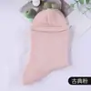 Meias Femininas de Cor Sólida com Borda Enrolada para Primavera e Verão, Meias Respiráveis de Malha de Algodão Penteado, Meias Macias de Algodão Costuradas à Mão, Atacado do Fabricante
