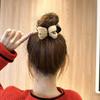 Horquilla con cabeza de bola para mujer, de verano, sencilla y elegante, con malla floral, para la parte posterior del cabello, horquilla para recogido