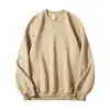 Sudadera de cuello redondo de felpa de algodón de alta gama y peso pesado de 520 g para hombre, marca de moda americana, corte holgado, chaqueta casual de color liso
