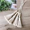 Ins Decorativo Boho Madera Creativo Cuerda de Algodón con Cuentas para Niños Hogar Decorativo Colgante Artesanal