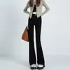 Jeans preto flare stretch feminino, outono e verão finos, novo 2026, cintura alta, modelador para corpo tipo pera, calça bootcut