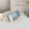 Nueva cartera de lona con cremallera única para mujer, bolso de mano con cremallera, monedero de moda con estampado estilo europeo y americano, portamonedas y tarjetas de gran capacidad