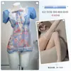 Sonho de Borboleta Seda Lingerie Japonesa Menina Fofa Lolita Estilo Puro Desejo Avental de Tela Transparente Empregada A635