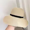 Chapéu de Palha Estilo Retrô Francês para Passeios de Verão, Chapéu de Praia com Proteção Solar para Mulheres, Chapéu Elegante com Laço Novo Estilo