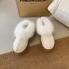 Pantuflas de felpa cálidas para mujer, nuevo estilo 2026, forradas de polar, suela gruesa, puntera cerrada, para otoño e invierno