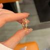 Exquisito anillo de circonita con forma de nariz de cerdo y letra H para mujer, de alta gama, ligero y lujoso, superpuesto, combina con todo.