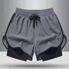 Shorts de Corrida Masculino para Comércio Exterior Transfronteiriço, Esportivos e de Lazer Casal ao Ar Livre Slim-Fit Calças Fitness Camada Dupla Masculinas e Femininas Atacado