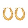 Aretes Transfronterizos Europeos y Americanos de Cachemira Acero Titanio para Mujer Diseño Creativo de Lujo Ligero Versátil Moda Distintiva Aro de Alambre Trenzado