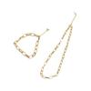 Traje de Pulsera Collar Simple Ins para Mujeres Europeas y Americanas Pulsera de Acero Inoxidable Cadena Elegante Chapada en Oro Joyería de Alta Gama