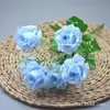 Buquê Artificial de Rosa com Borda Enrolada de 6 Peças para Comércio Exterior Decoração de Casa Flor Artificial Transfronteiriça Arranjo de Flores para Arco de Casamento Corredor