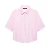 Atacado Verão 2026 Nova Roupa Feminina Estilo Europeu e Americano: Camisa de Popeline com Pérolas Artificiais 25450