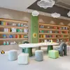 Combinación de Mesa y Sillas para Jardín de Infantes de Madera Maciza para Educación Temprana, Oficina de Ventas, Aprendizaje, Escritura y Biblioteca