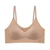 Base Corrector para Niña Ropa Interior Transpirable de Seda sin Costuras Copa Fija Delgada sin Aros Tirantes Delgados Sujetador para Niña