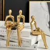 Arte Abstracto Figura Sentada Lujo Ligero Adorno Pequeño para Sala de Estar Entrada de Casa Exhibición Decoración de Gabinete de Vino