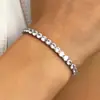 Pulsera de Tenis Cuadrada Colorida de Diamantes de Fila Única Estilo Europeo y Americano para Mujer, Joyería Fina Hecha a Mano con Circonita de Color Montada en Garras, Pulsera Versátil de Celebridad de Internet