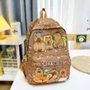 Mochila Escolar Capivara Grande Capacidade para Alunas do Ensino Fundamental II e Ensino Fundamental Mochila Casual Cartoon Fofo de Capivara