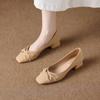 801-3 Zapatos de Mujer 2025 Otoño Nuevo Estilo Francés Suela Blanda Cómodos Zapatos de Tacón Bajo de 3 cm Estilo Francés Zapatos de Vestir