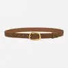 En stock Hebilla Dorada con Forma Cinturón Casual Vintage de Cuero Genuino Gamuza para Mujer de Piel de Vaca Anti-Terciopelo con Personalización de Mezclilla