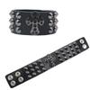 Pulseira de Couro Escuro Cool com Tachas Y2K Tachada Hip Hop Rock Couro Punk Pulseira