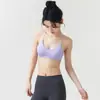 Sutiã Esportivo Costas Cruzadas Finas Bonito para Mulheres Costurado Push-up Regata Yoga Roupa Externa Sutiã Fitness Fino