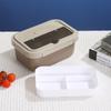Lancheira de compartimento de estilo nórdico PP lancheira de alimentos leves caixa de frutas selada lancheira de aço inoxidável 304 com talheres