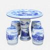 Jingdezhen Glaseado Verde Sombra Elegante y Elegante Juego de Mesa y Taburetes de Cerámica Moda para el Hogar Hermosa Elegante Mesa de Cerámica