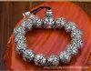 Pulseira seis palavras pulseira palavras verdadeiras homens e mulheres corajoso retrô branco prata transferência pulseira de contas redondas joias de prata atacado